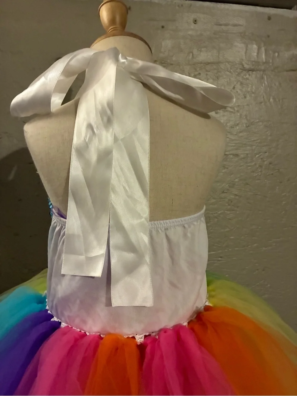 Girls Rainbow Unicorn Tutu Costume Dress - Multicolor